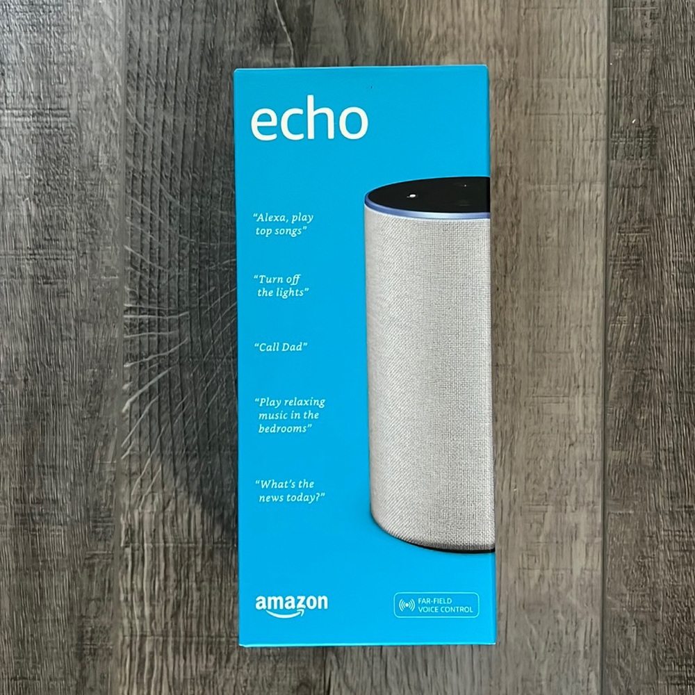 Amazon echo 2nd generation! Silver/grey color. Brand new! Never opened.